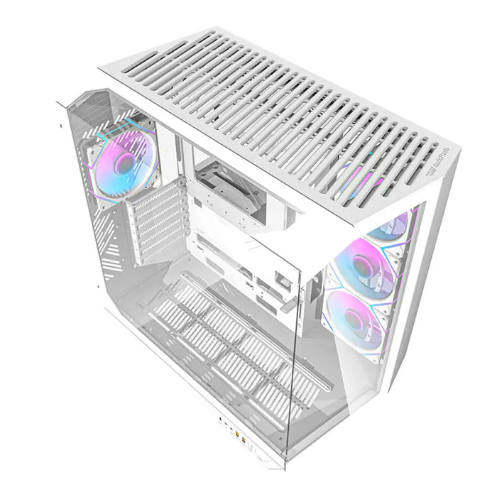 Кутия за компютър Darkflash DY470 (бяла) + 4 вентилатора