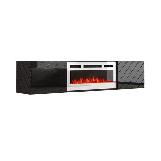 Шкаф RTV LUXE 182.6x34.5x37.5 черен/черен гланц + бяла