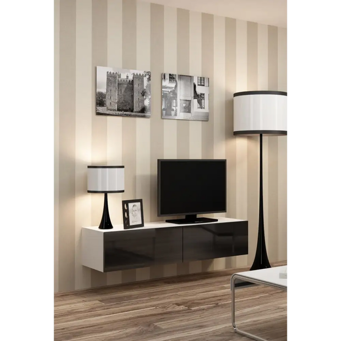 Стойка за телевизор Cama VIGO 140 30/140/40 бяло/черно гланц