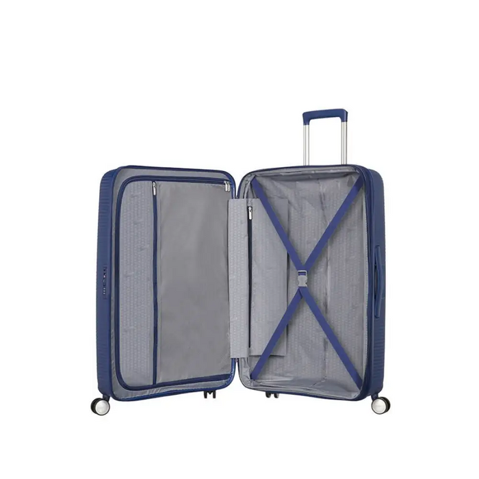 Среден куфар Soundbox American Tourister - полунощен темно