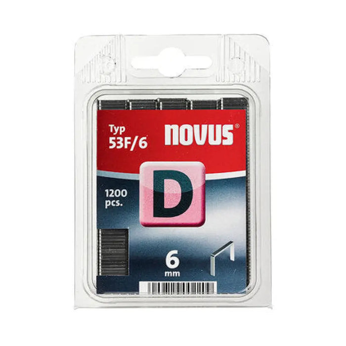 СКОБИ ЗА ТАКЕР ТИП D 53F 6 ММ NOVUS 1200 БРОЯ