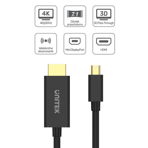 Адаптер за мини дисплей порт към HDMI Unitek V1152A Черен 2