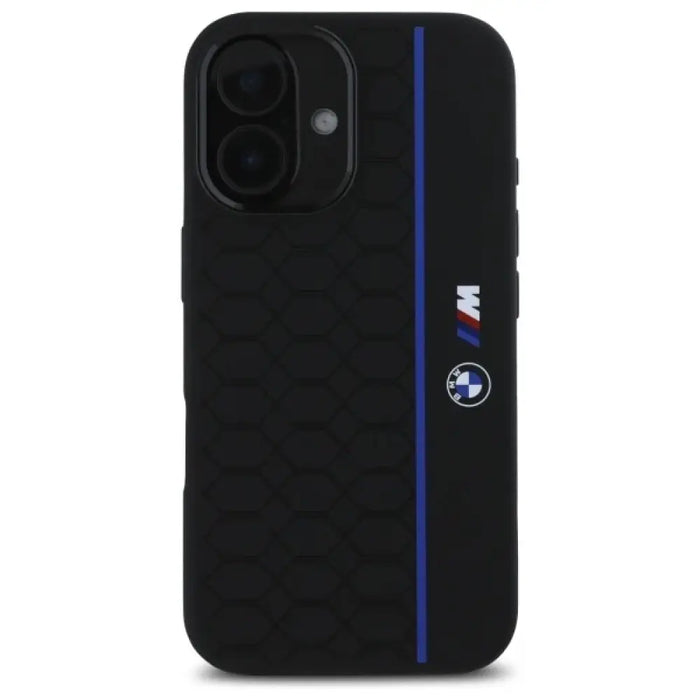 Силиконов калъф BMW Hexagon Blue Line MagSafe за iPhone 16