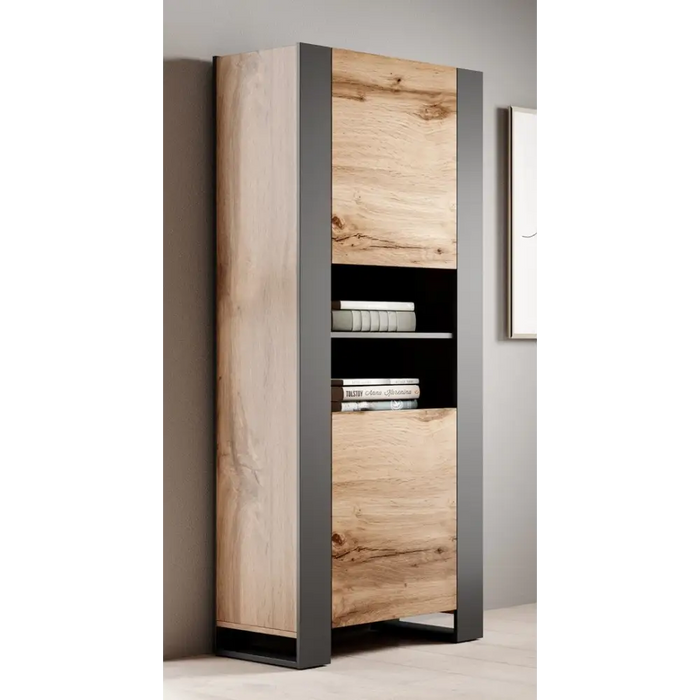 Етажерка WOOD 65x40x170,5 дъб вотан + антрацит