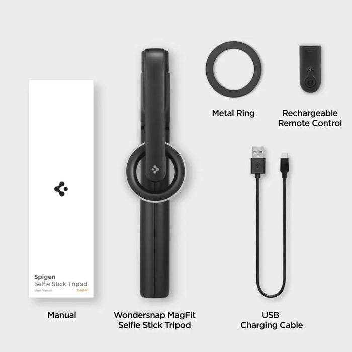 Селфи стик Spigen S580W MagSafe Bluetooth със статив - черен
