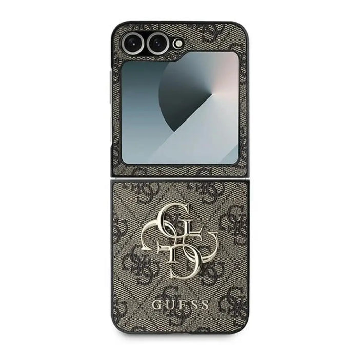 Кожен 4G метален лого калъф Guess за Samsung Galaxy Z Flip