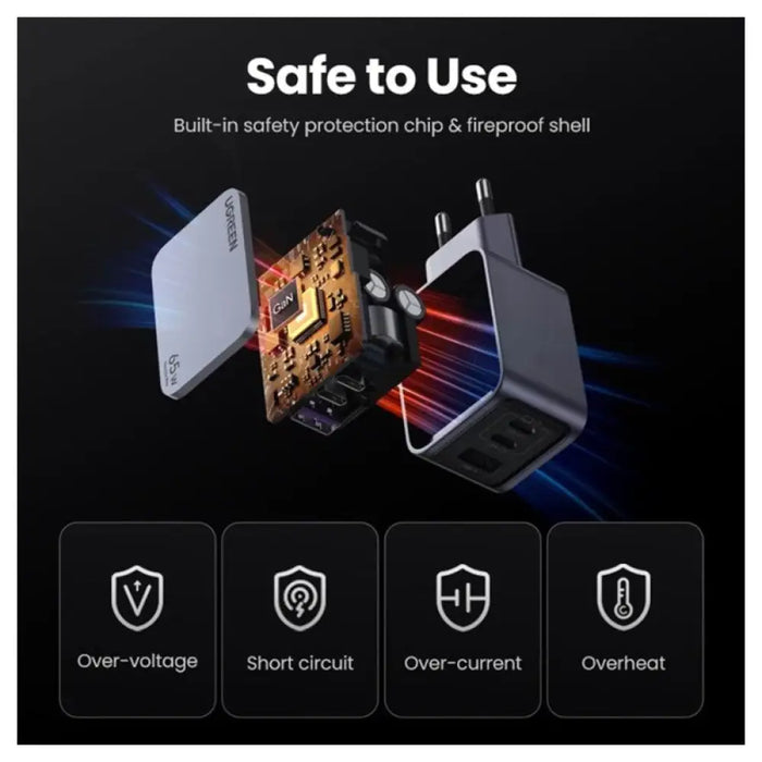 УНИВЕРСАЛНО ЗАРЯДНО УСТРОЙСТВО X755 220V 2xUSB-C 1xUSB A