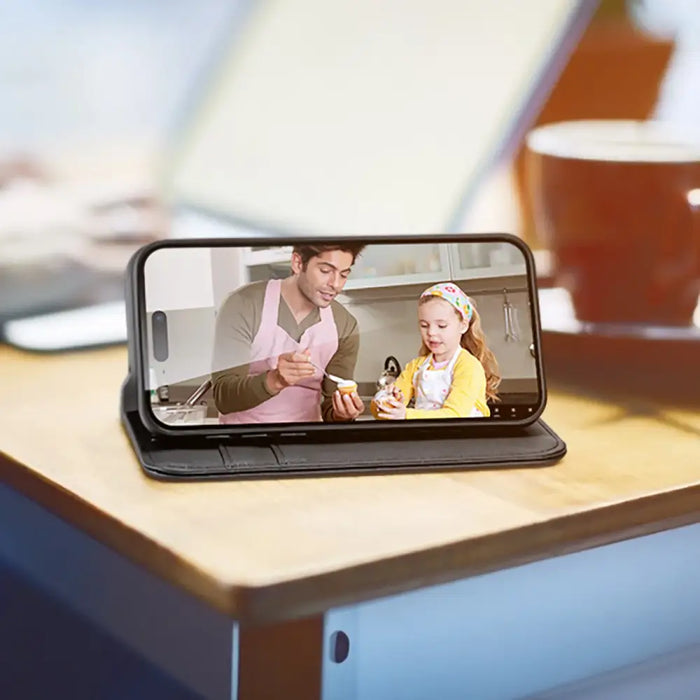 Калъф Dux Ducis Hivo iPhone 16 с флип и RFID защита - черен