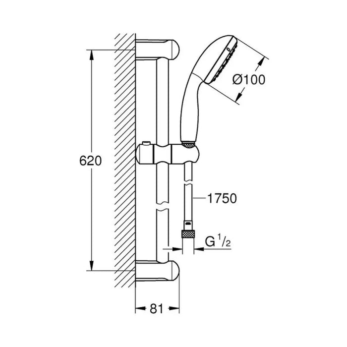 ДУШ КОМПЛЕКТ GROHE VITALIO GO 100