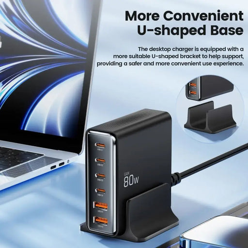 Зарядна станция Tech-protect DC80W-GAN 6-PORT PD80W/QC3.0