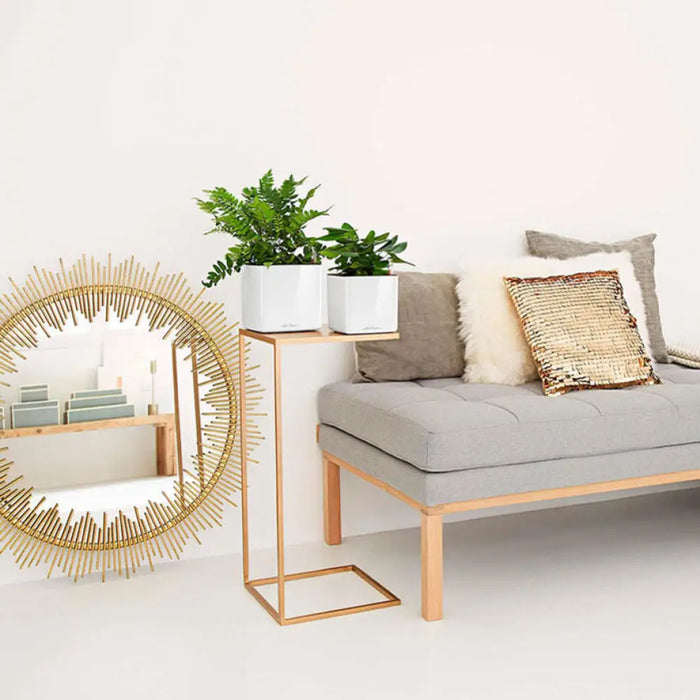 КАШПА 14X14CM С НАПОИТЕЛНА СИСТЕМА LECHUZA CUBE GLOSSY