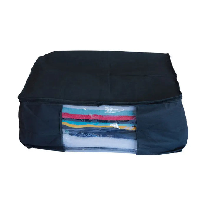 САК ЗА СЪХРАНЕНИЕ С ЦИП 60Х45Х30 СМ ЧЕРЕН MAXHOME