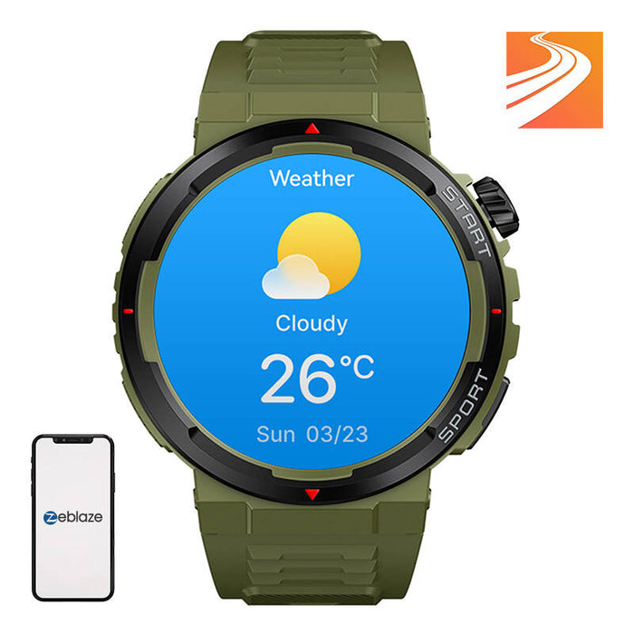 Смарт часовник Zeblaze Ares 3 Plus, Bluetooth 5.2, 280 mAh, зелен