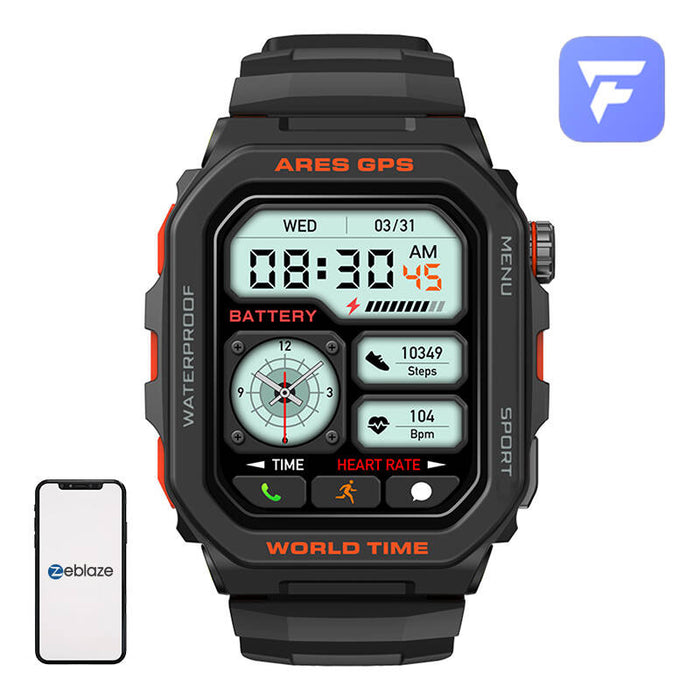 Смарт часовник Zeblaze Ares GPS, Bluetooth 5.3, 380 mAh, черен