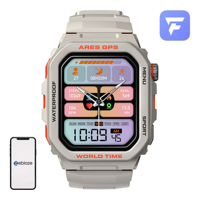 Смарт часовник Zeblaze Ares GPS, Bluetooth 5.3, 380 mAh, бял