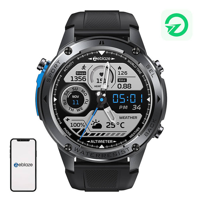 Смарт часовник Zeblaze Stratos 2 Ultra, Bluetooth 5.3, 500 mAh, черен
