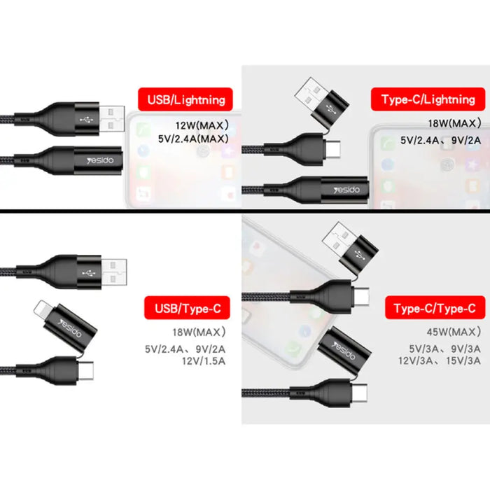 КАБЕЛ USB TYPE-C / IPHONE YESIDO