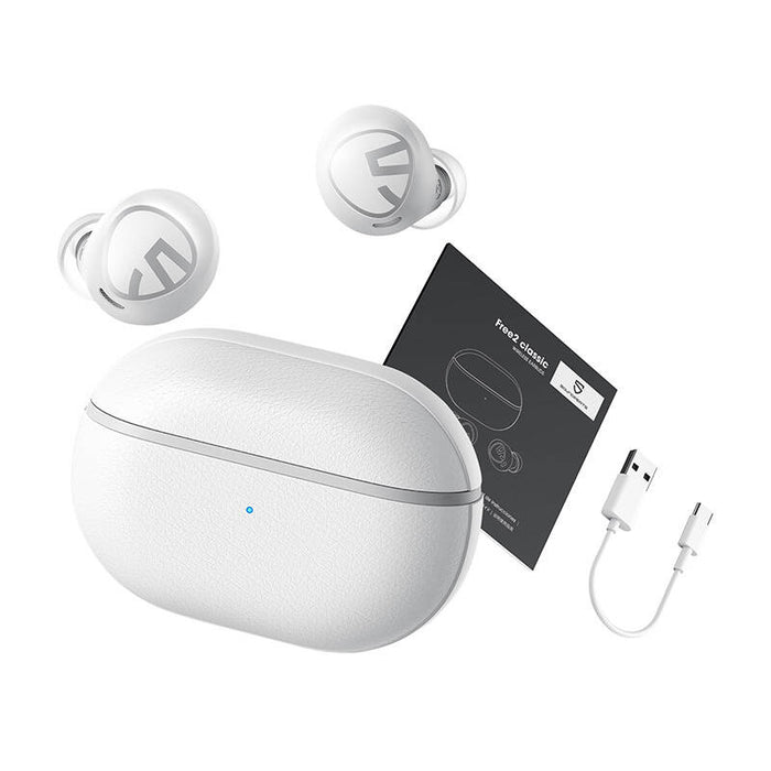 Безжични слушалки Soundpeats Free2 Classic, Bluetooth 5.1, IPX5, бели