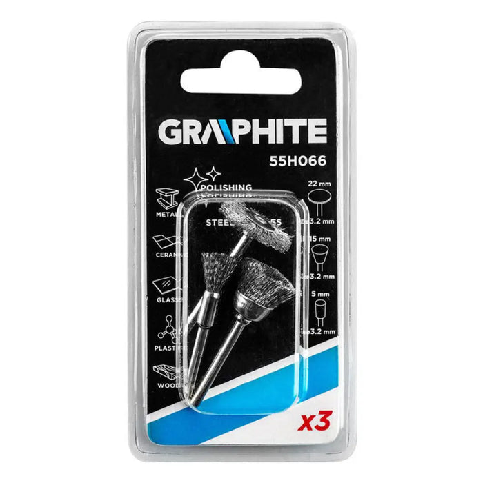 КОМПЛЕКТ СТОМАНЕНИ ТЕЛЕНИ ЧЕТКИ 3 БРОЯ GRAPHITE 55H066
