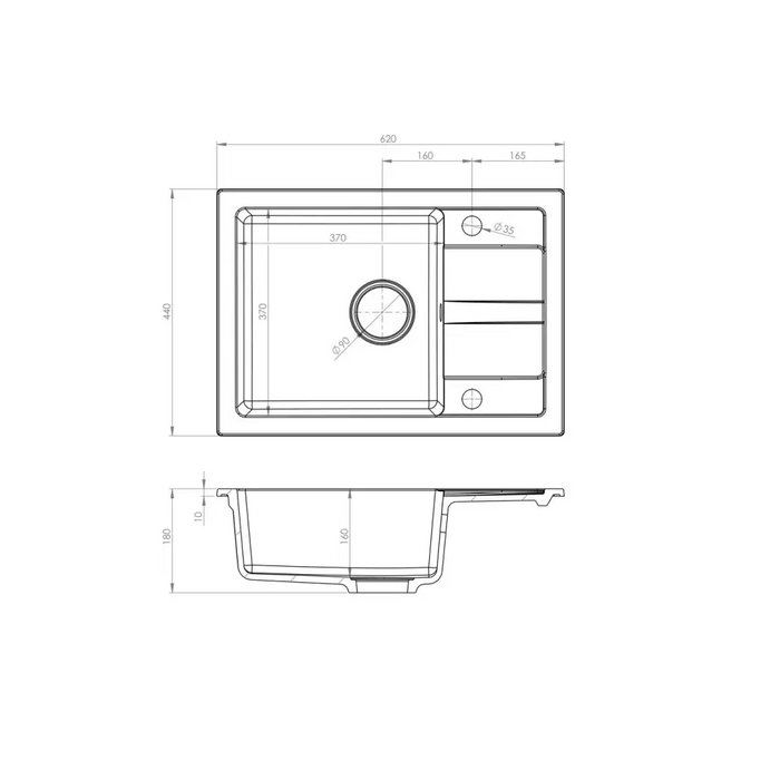 Черен комплект мивка с флекси кран - мивка MAIDSINKS BALI