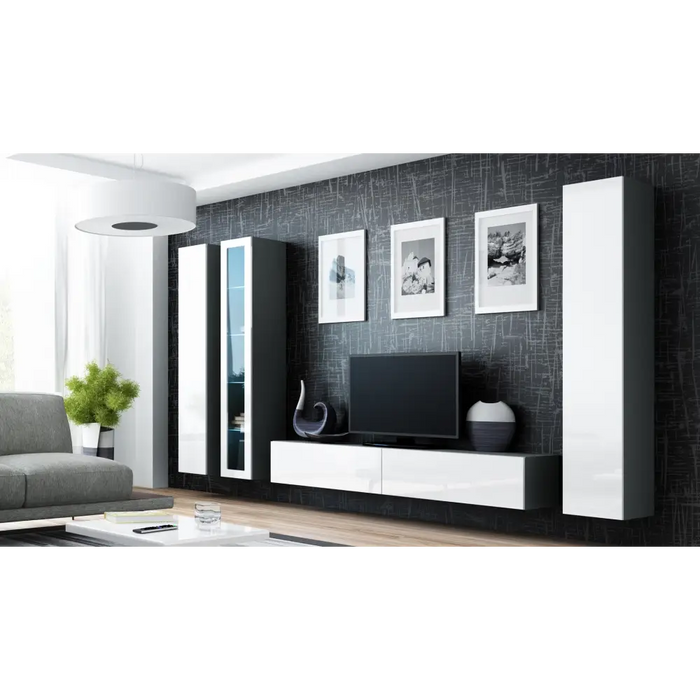 Стойка за телевизор Cama VIGO ’180’ 30/180/40 сиво/бял гланц