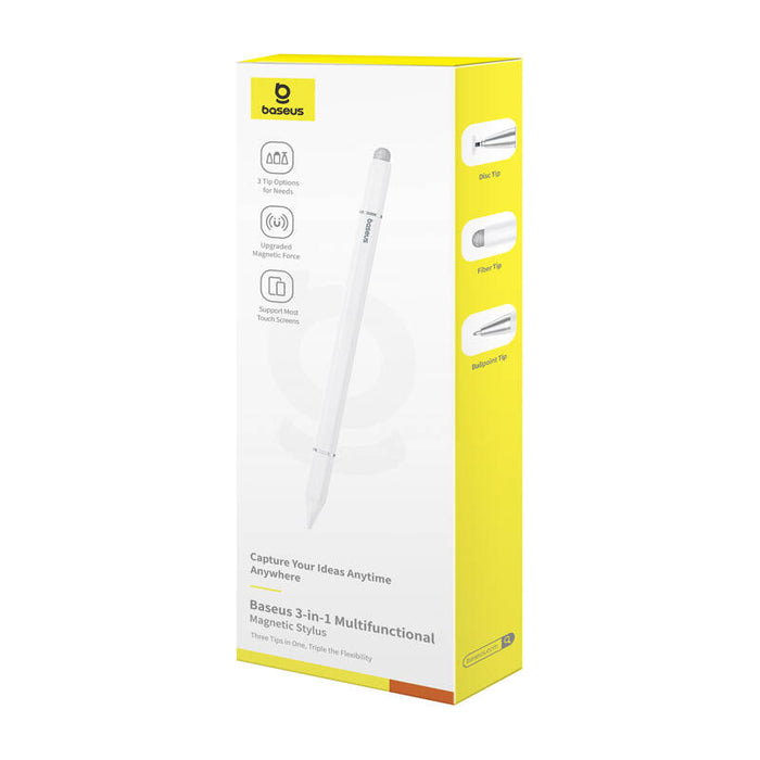 3в1 магнитен стилус Baseus Smooth Writing III, бял