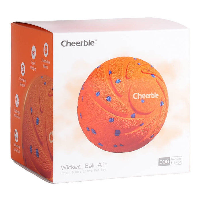 Интерактивна топка за домашни любимци Cheerble Wicked Ball Air Smart, оранжева