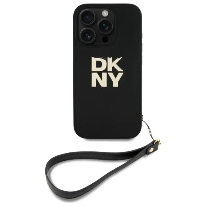 Калъф с лого на DKNY за китка за iPhone 16 Pro Max - черен