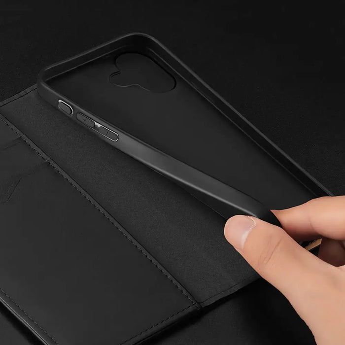 Калъф Dux Ducis Hivo iPhone 16 с флип и RFID защита - черен