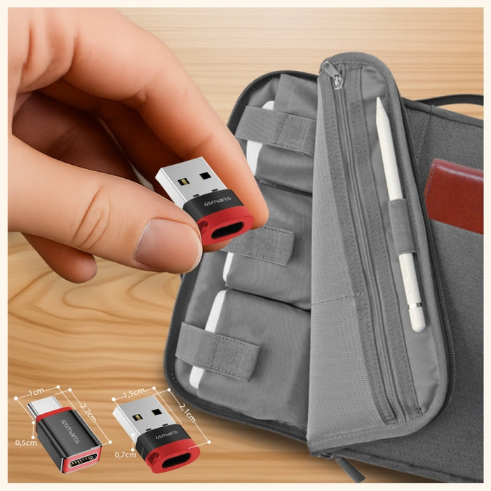 Адаптер 4smarts Data Blocker за USB-A/USB-C, черен