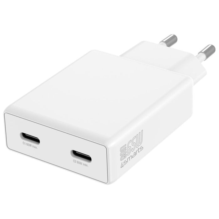Зарядно 4smarts PDPlug Slim Dual 65W GaN, бяло