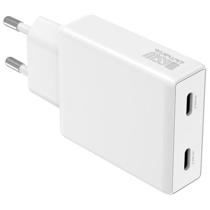 Зарядно 4smarts PDPlug Slim Dual 65W GaN, бяло