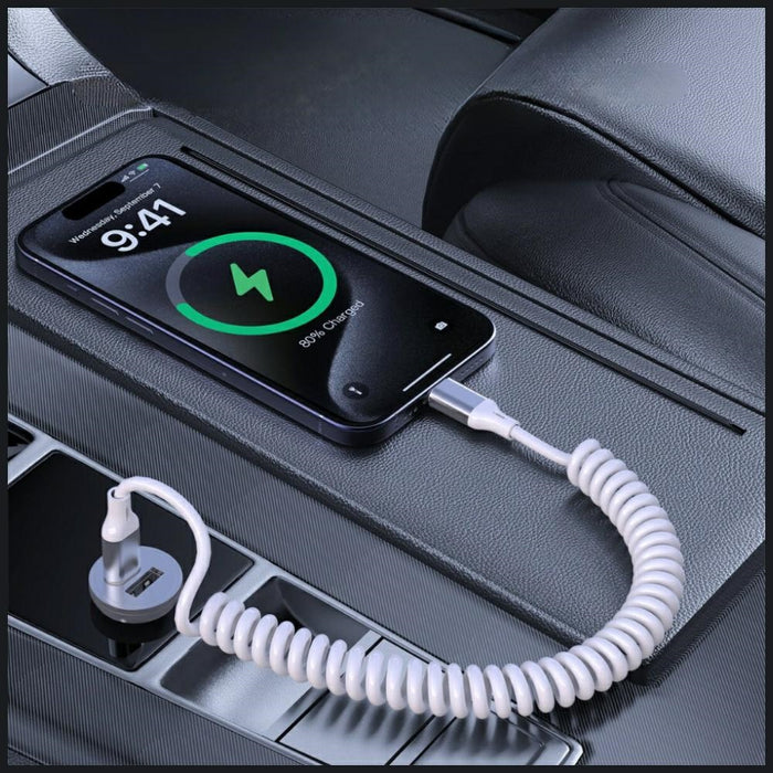 Спирален кабел 4smarts 4smarts USB-C за USB-C 100W, бял