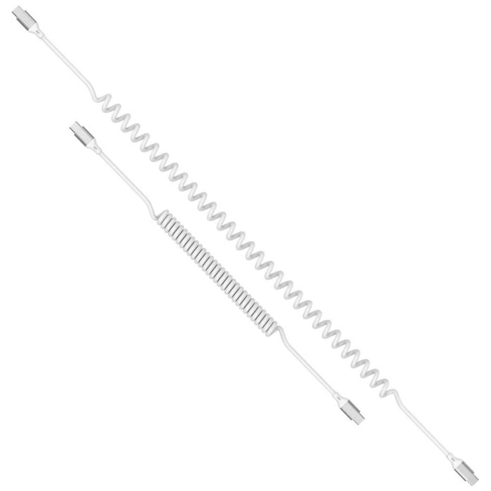 Спирален кабел 4smarts 4smarts USB-C за USB-C 100W, бял