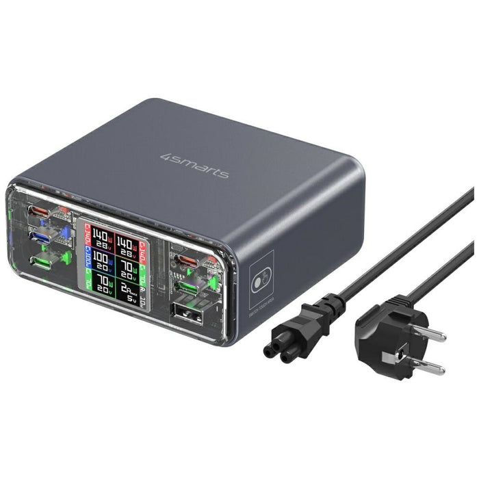 Зарядна станция 4smarts Lucid GaN DIY Desk Charger, сива