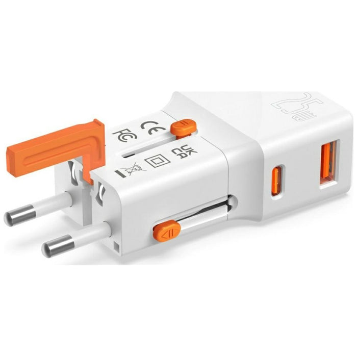 Пътна зарядна 4smarts World Travel Adapter Nomad Pocket 25W, бяла