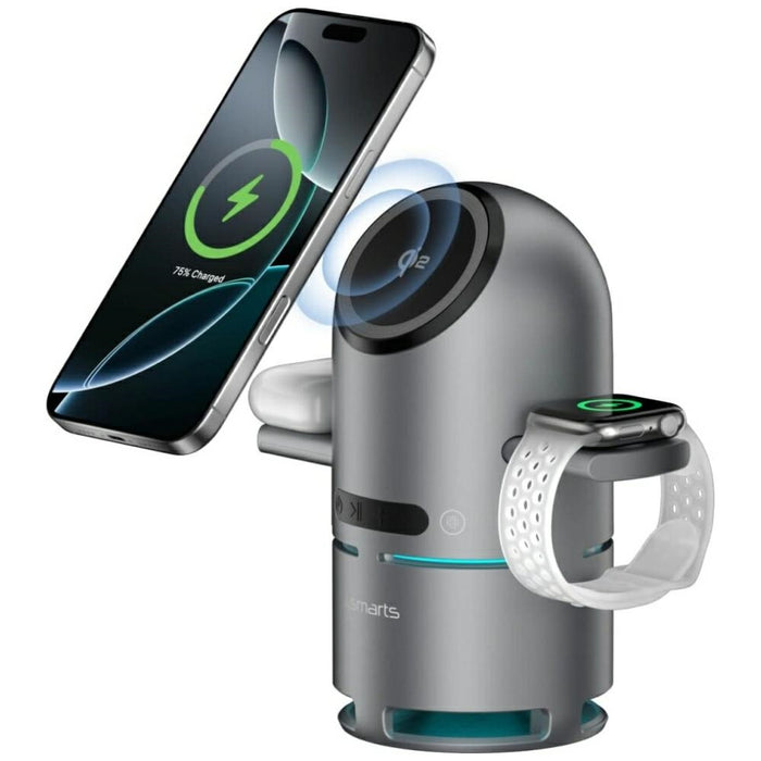 Зарядна станция 4smarts 4smarts ChargeBot Sound Qi2, сива