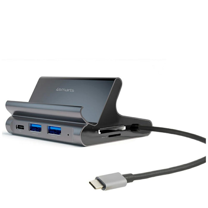 Стойка 4smarts Hub 7в1 DeX за таблет/телефон с USB-C, HDMI, SD карта