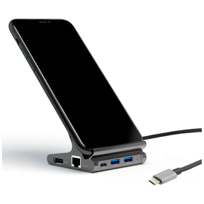 Стойка 4smarts Hub 7в1 DeX за таблет/телефон с USB-C, HDMI, SD карта