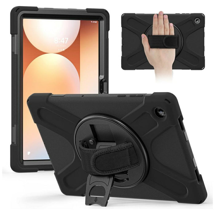 Твърд калъф 4smarts Rugged Case Grip с холдер за Samsung Galaxy Tab A11+, черен