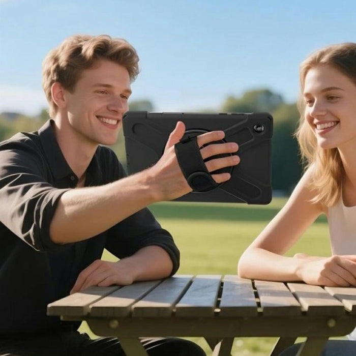 Твърд калъф 4smarts Rugged Case Grip с холдер за Samsung Galaxy Tab A11+, черен