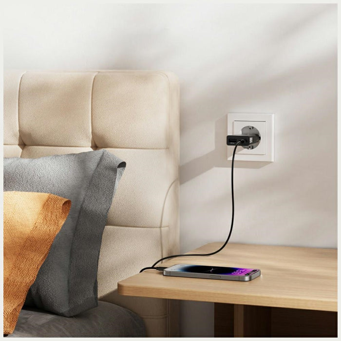 Зарядно 4smarts FlatPlug Duos 30W GaN, черно
