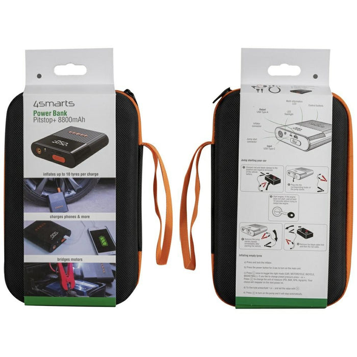 Powerbank 4smarts Jump Starter PitStop+ с компресор и фенерче, черен