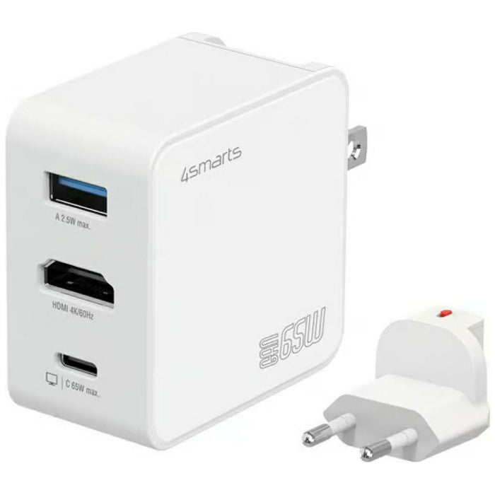 Зарядно 4smarts Flex adapter Hub 65W GaN, бял