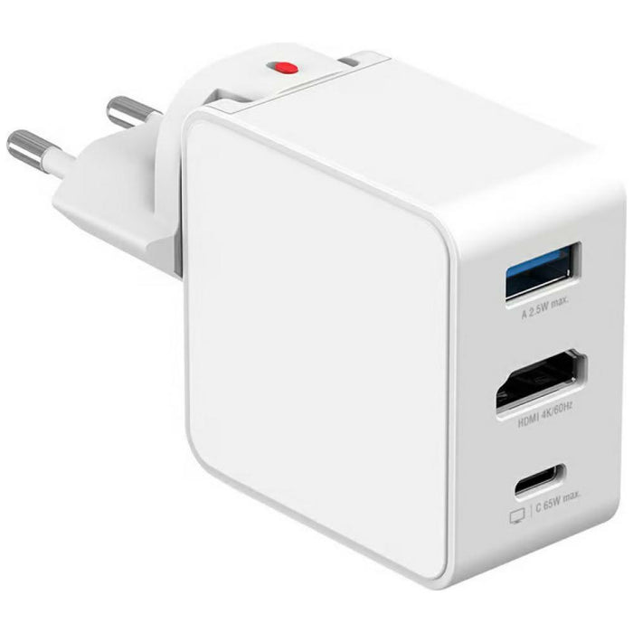 Зарядно 4smarts Flex adapter Hub 65W GaN, бял