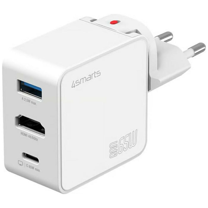 Зарядно 4smarts Flex adapter Hub 65W GaN, бял