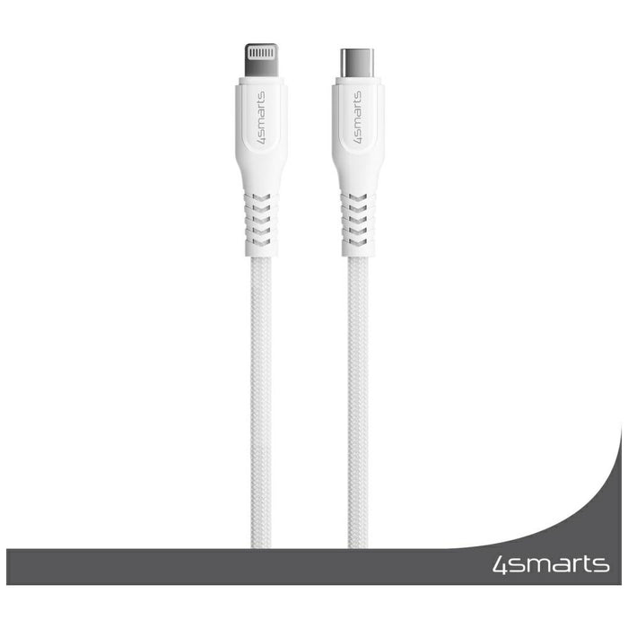 Кабел 4smarts Lightning за USB-C MFI 30W 1.5m, бял