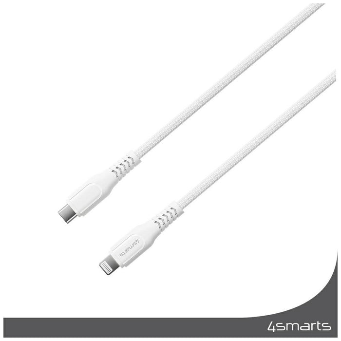Кабел 4smarts Lightning за USB-C MFI 30W 1.5m, бял