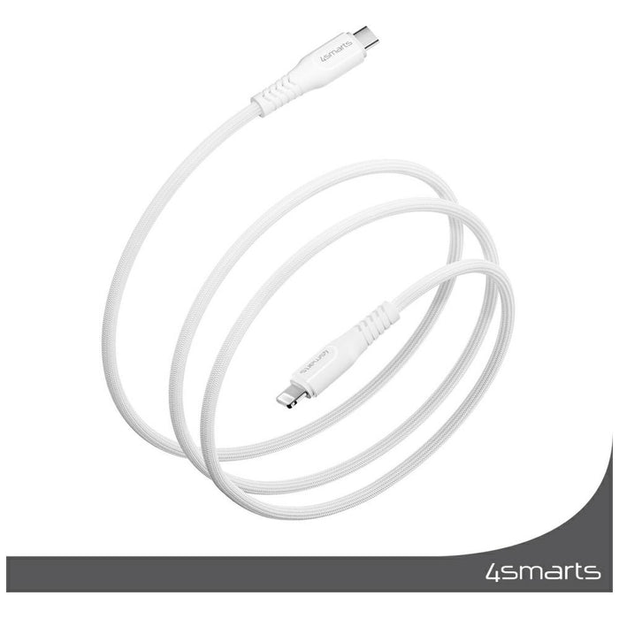 Кабел 4smarts Lightning за USB-C MFI 30W 1.5m, бял