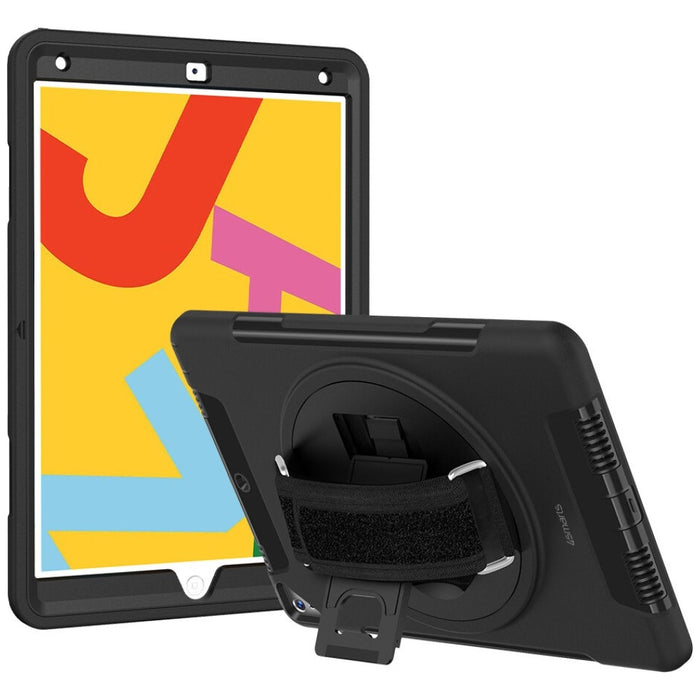 Твърд калъф 4smarts Rugged Case Grip с държач за iPad (7.Gen./8.Gen./9.Gen.), черен